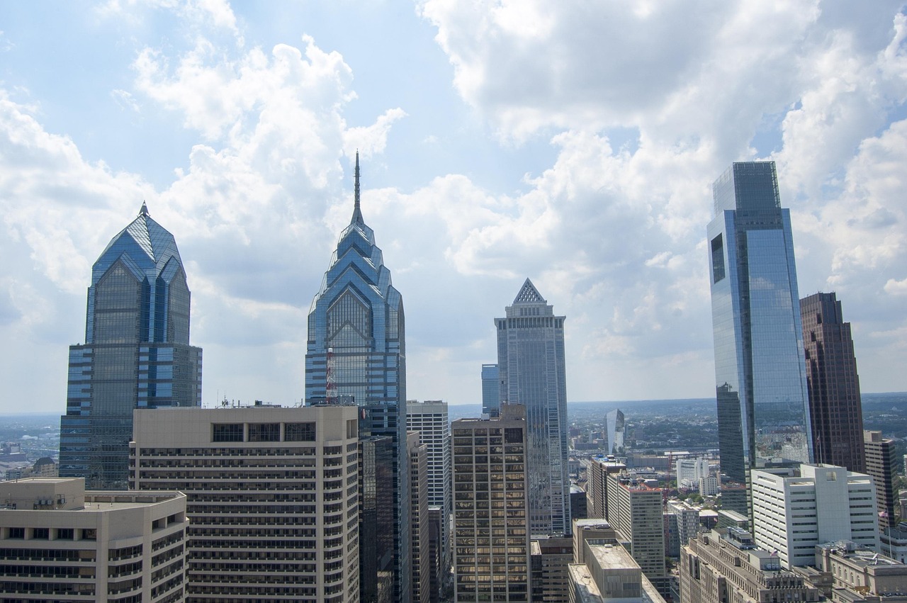 Philadelphia - Same Day Courier Service Coverage Area Philadelphia skyline - Bocsit courier services area
